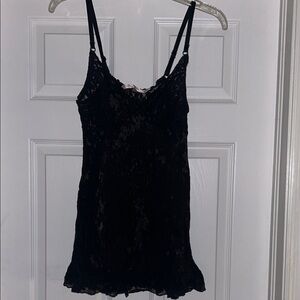Victoria’s Secret vintage  black lace cami short nightgown S